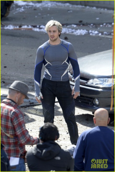 Aaron Taylor-Johnson on set of 'The Avengers: Age of Ultron'